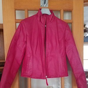 Women's Wilsons Leather Maxima Leather Jacket Dark Pink size Medium